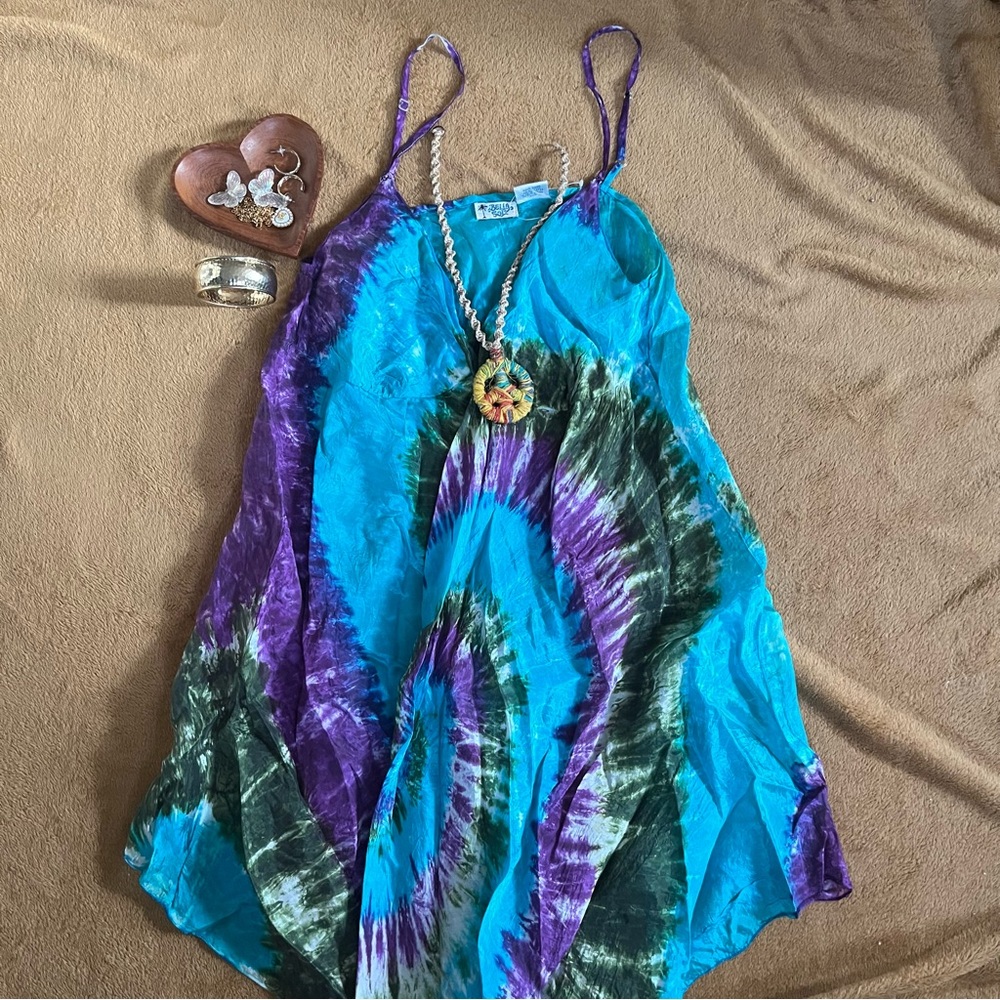 Hippie Sol Turquoise and Purple Dress